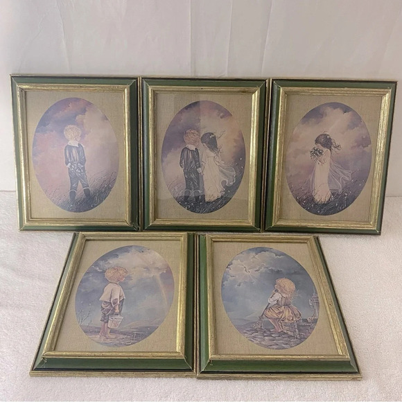 Vintage G. Ranck Framed Set Of “Young Love” Pictures Art Set Of 5 - Picture 1 of 16